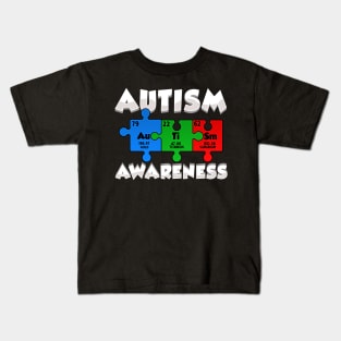 Chemistry Autism Awareness Puzzle Elements Kids T-Shirt